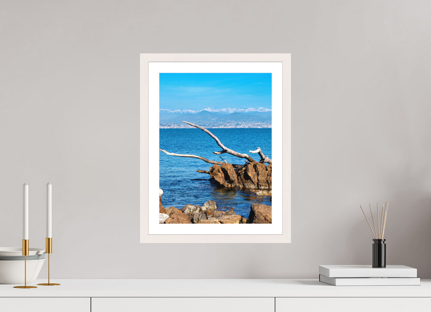 30 x 40 cm, Impression fine art Mare e montagne innevate