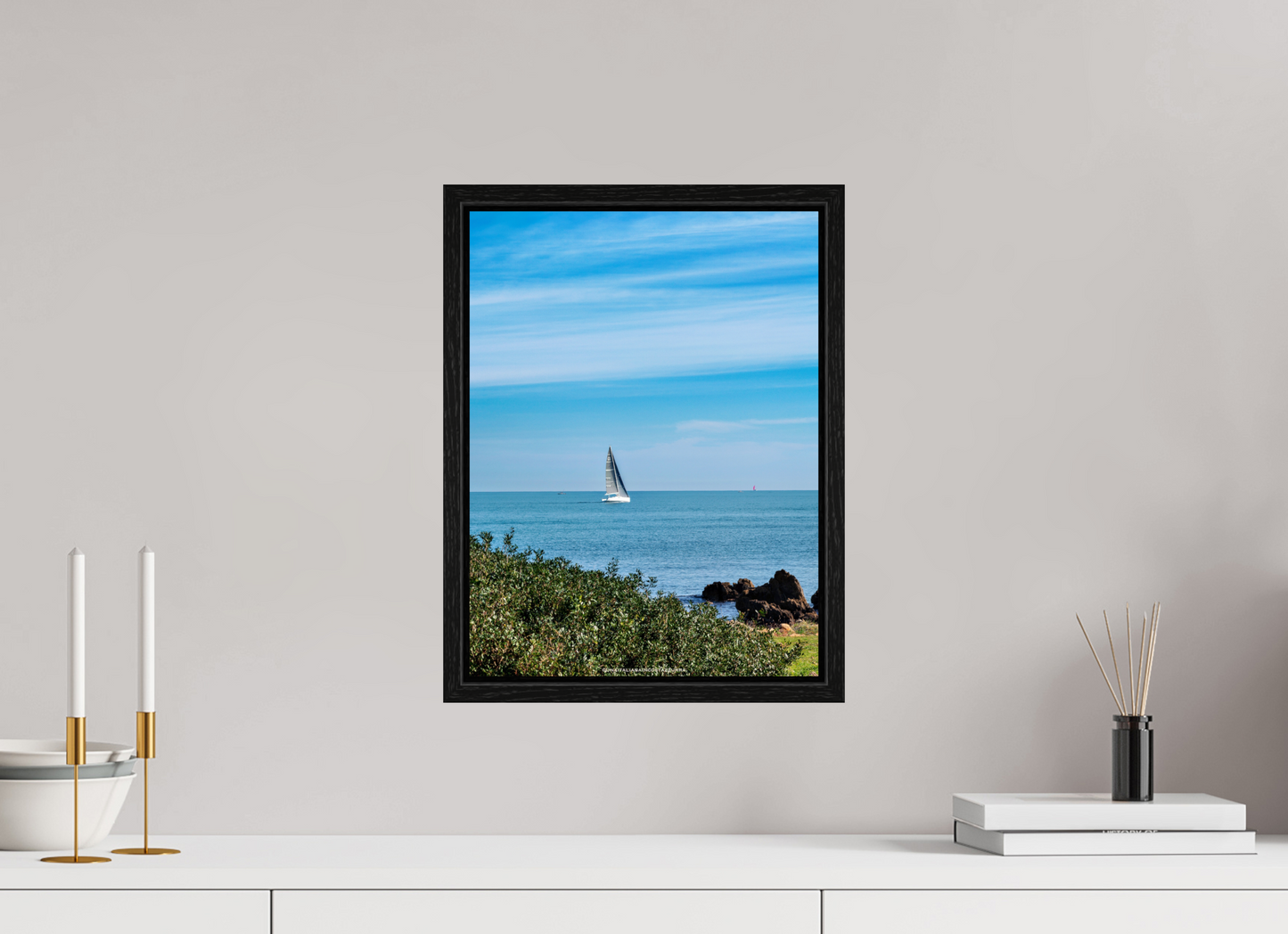 30 x 40 cm, Floater Frame Vela sul Capo di Antibes