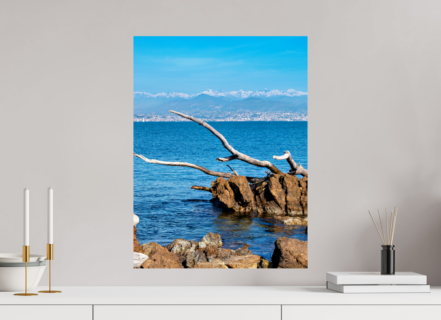 45 x 60 cm, Photo Print On Fuji Crystal DP II Mare e montagne innevate