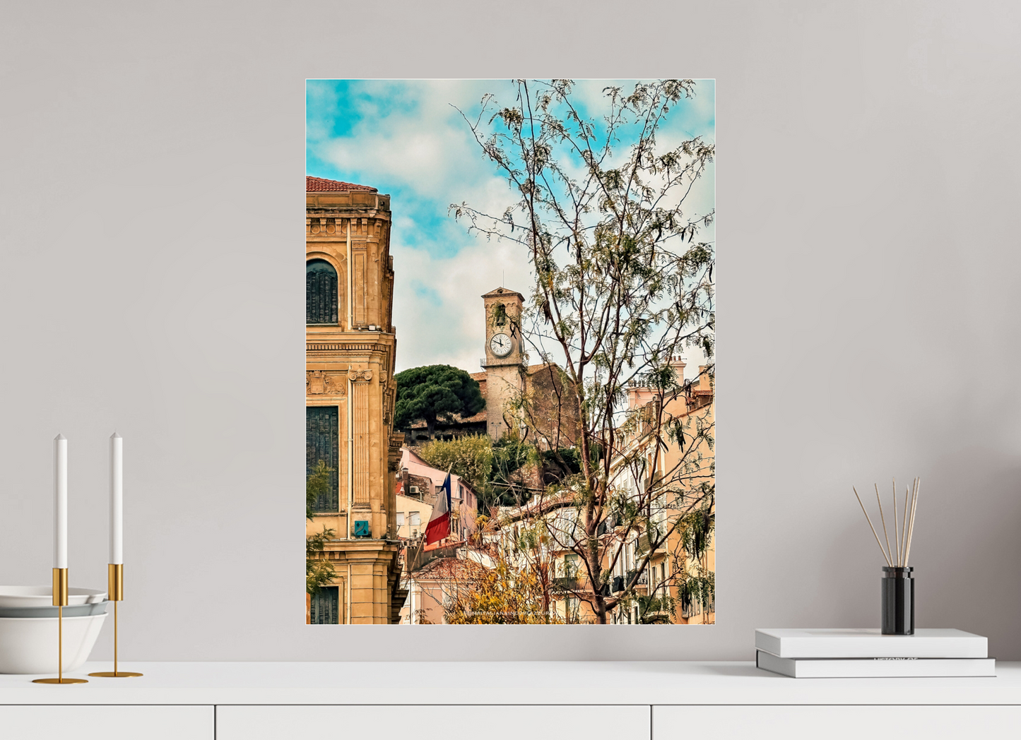 45 x 60 cm, Photo Print Under Acrylic Glass Scorci di Cannes