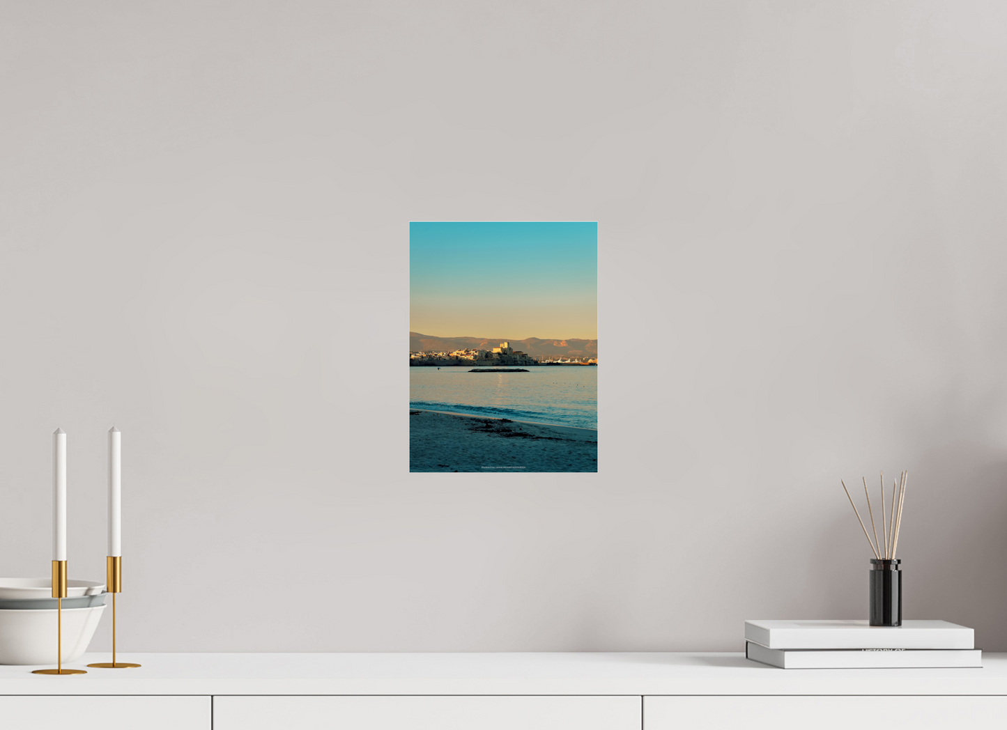 21 x 28 cm, Photo Print Under Acrylic Glass Antibes al tramonto