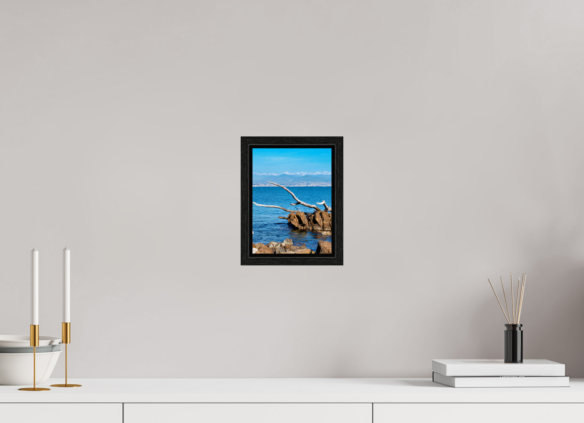 15 x 20 cm, Floater Frame Mare e montagne innevate