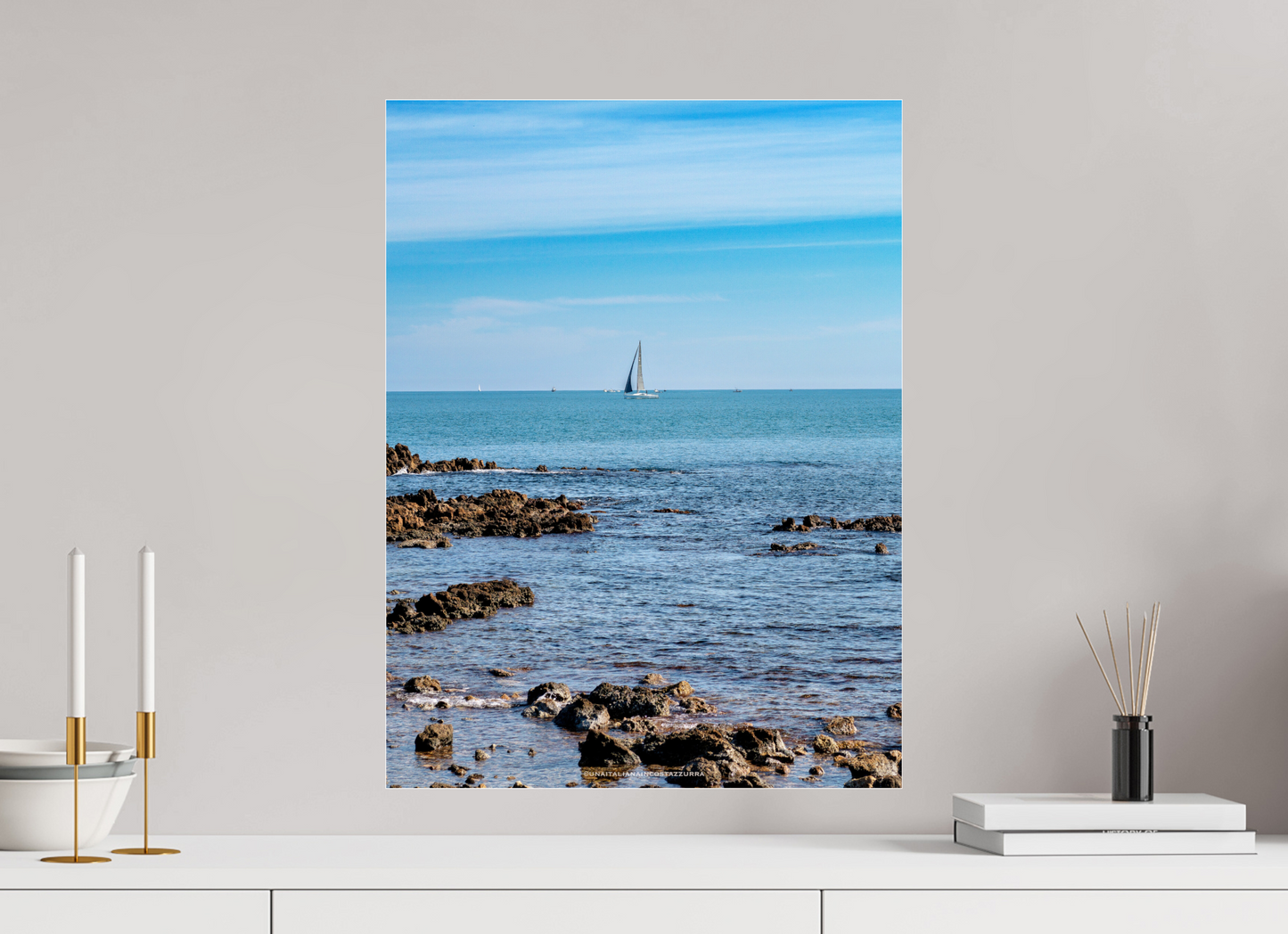 45 x 60 cm, Photo Print Under Acrylic Glass Vela 2 sul Capo di Antibes