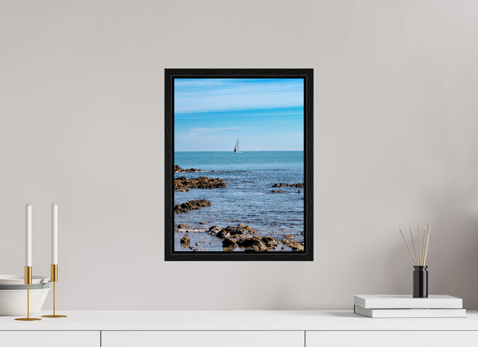 30 x 40 cm, Floater Frame Vela 2 sul Capo di Antibes