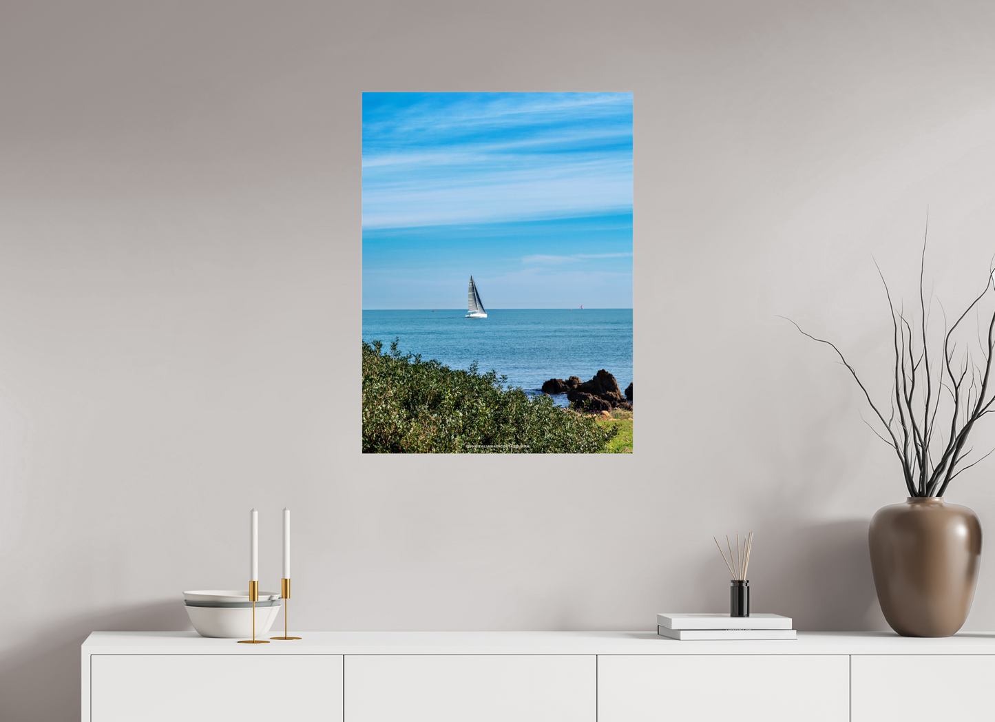 60 x 80 cm, Photo Print Under Acrylic Glass Vela sul Capo di Antibes