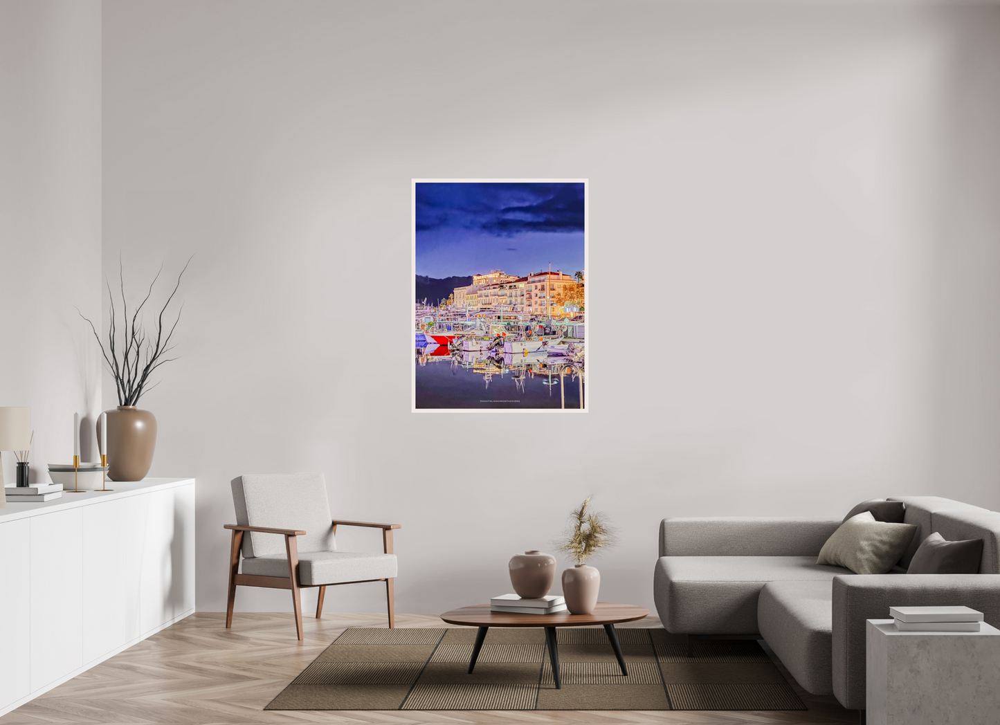 90 x 120 cm, Cadre galerie grand format Notturna al porto vecchio
