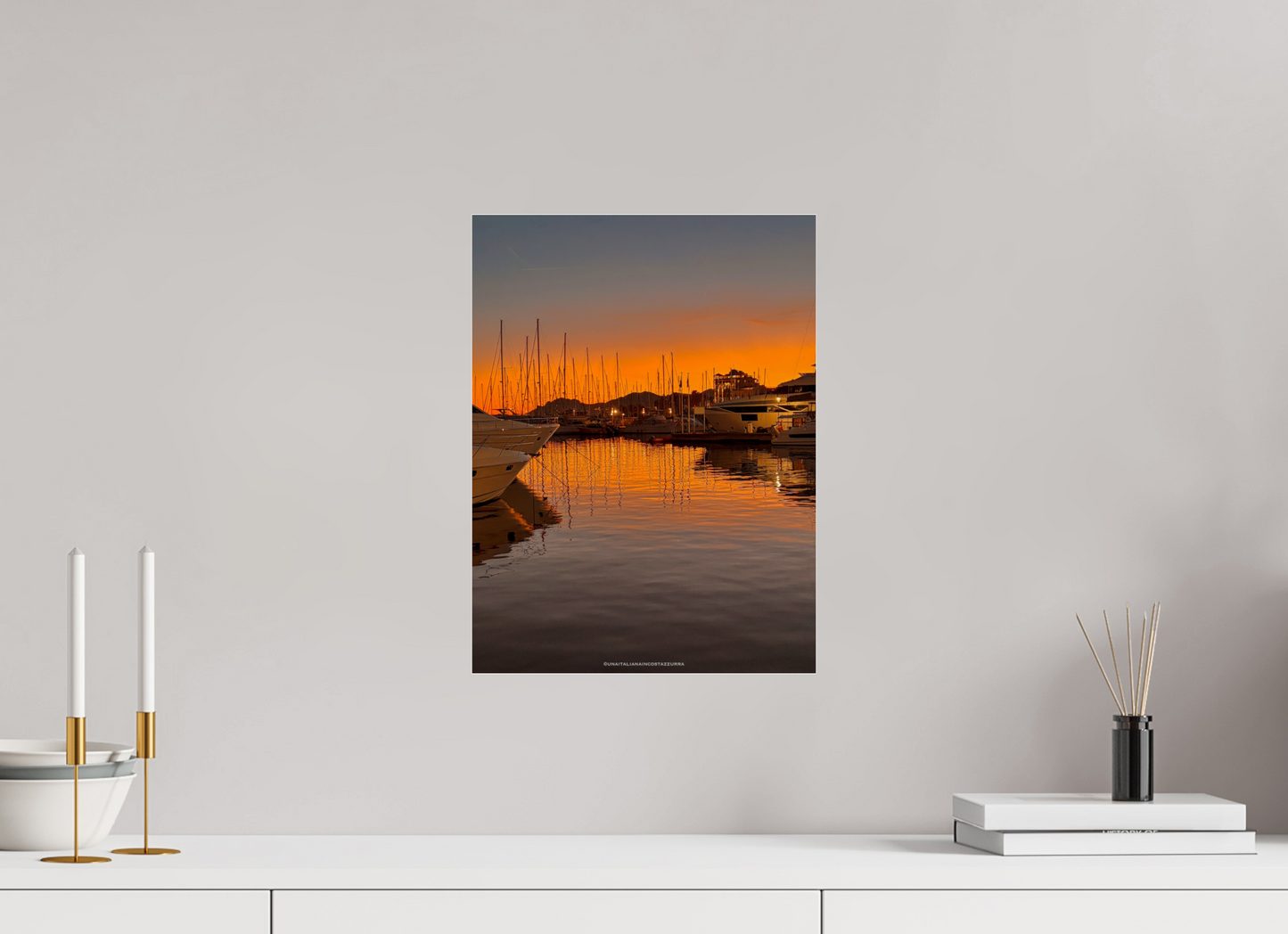 30 x 40 cm, Photo Print Under Acrylic Glass Tramonto al porto vecchio
