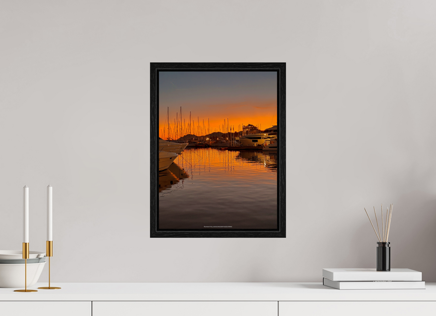 30 x 40 cm, Floater Frame Tramonto al porto vecchio