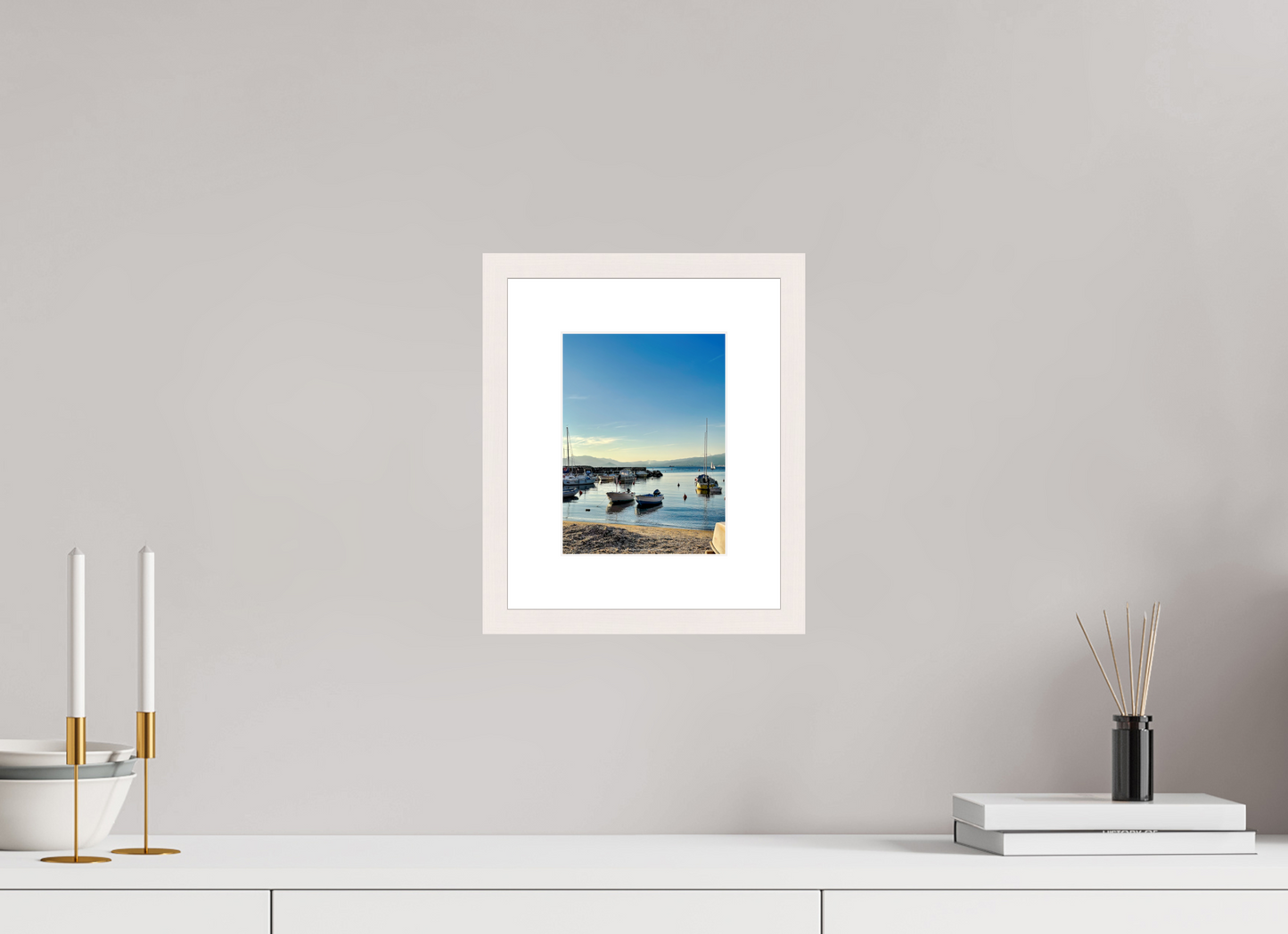 15 x 20 cm, Photo encadré bois érable blanc 20mm Piccolo porticciolo Cannes