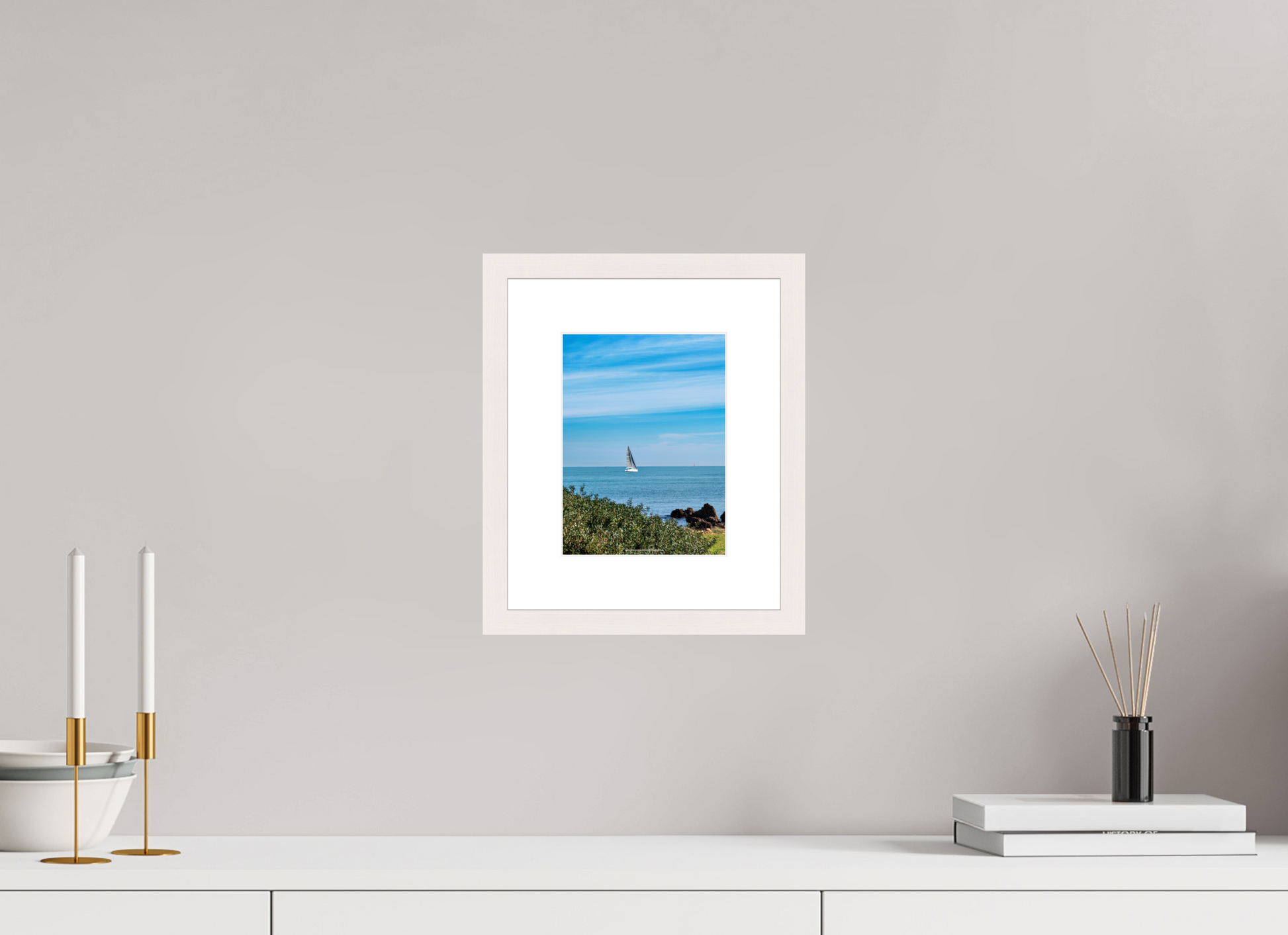 15 x 20 cm, Photo encadré bois érable blanc 20mm Vela sul Capo di Antibes