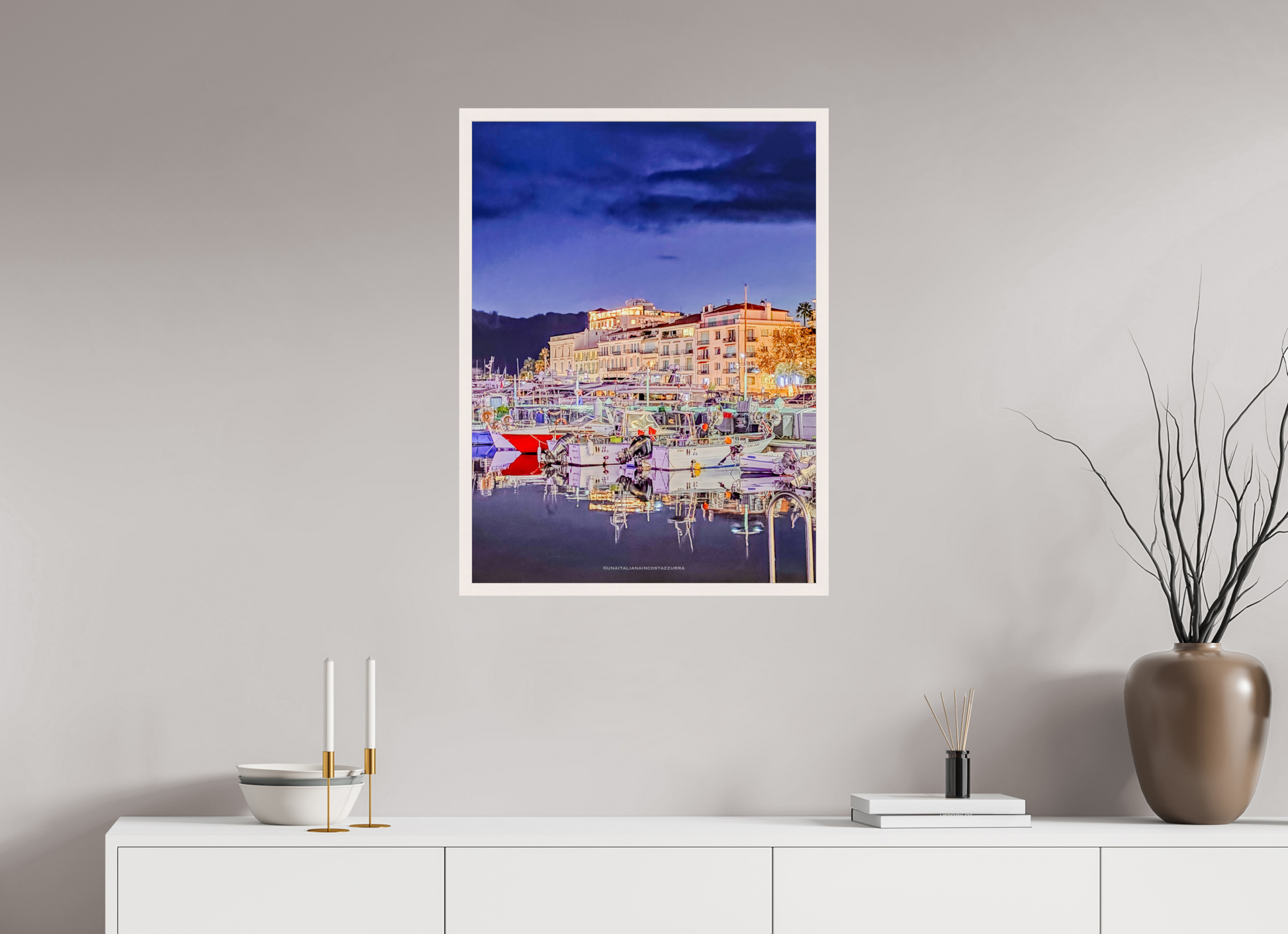 60 x 80 cm, Cadre galerie grand format Notturna al porto vecchio