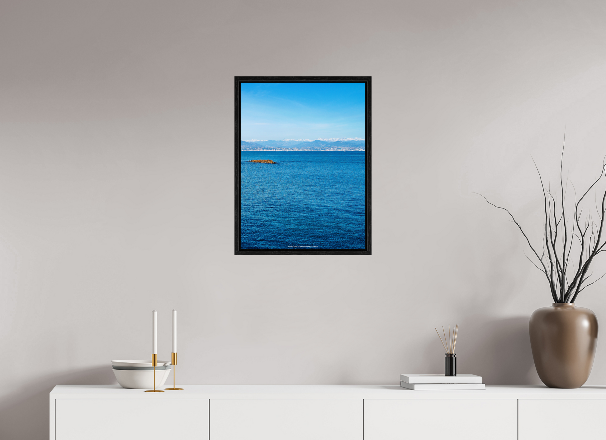 45 x 60 cm, Floater Frame Montagne innevate