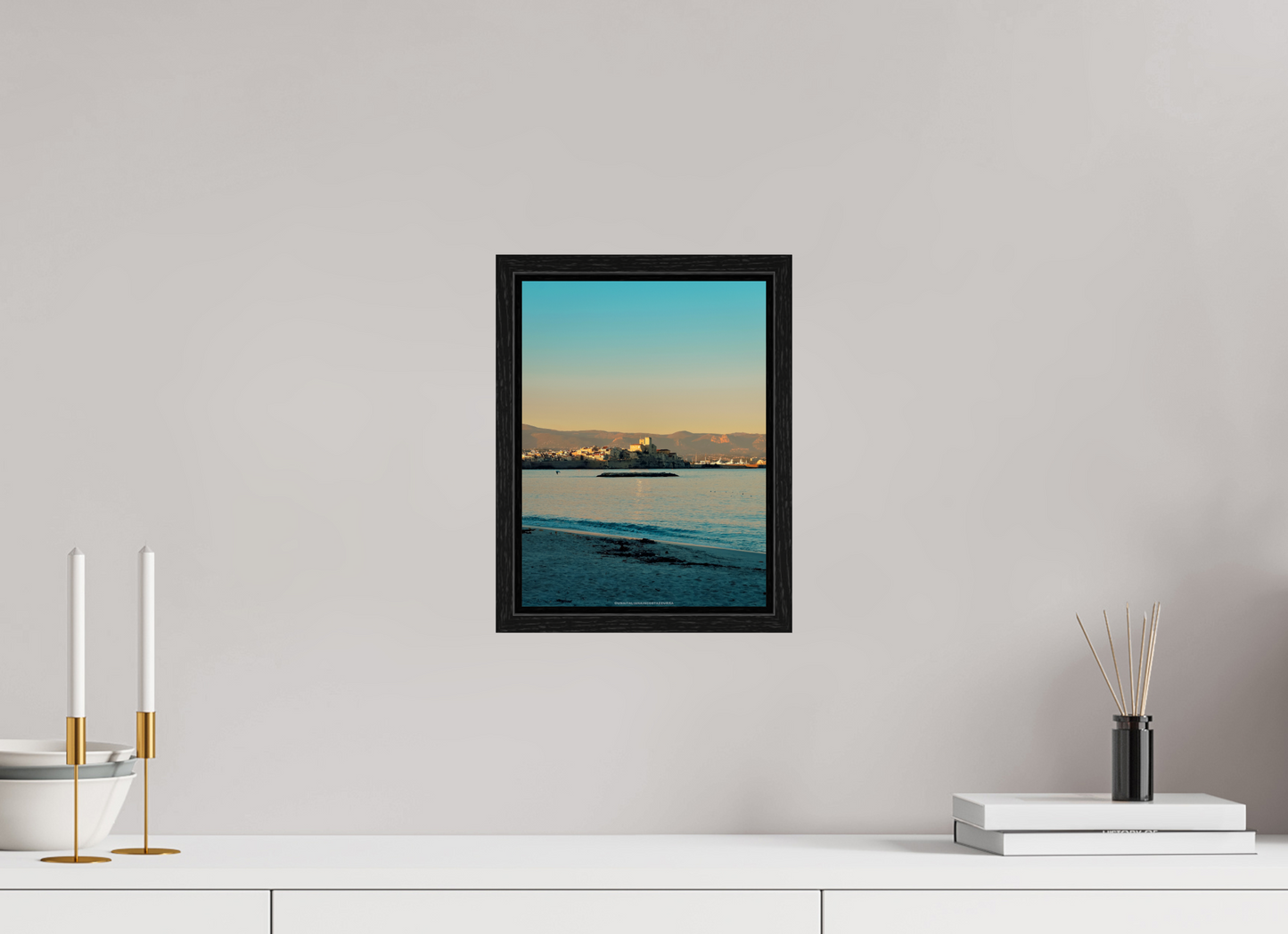 21 x 28 cm, Floater Frame Antibes al tramonto