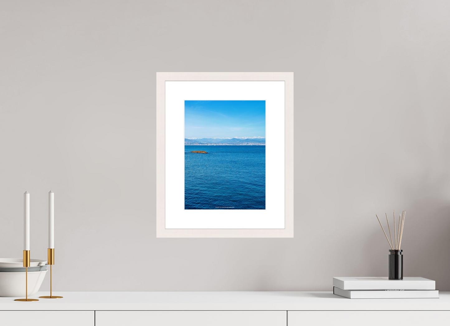 21 x 28 cm, Photo encadré bois érable blanc 20mm Montagne innevate