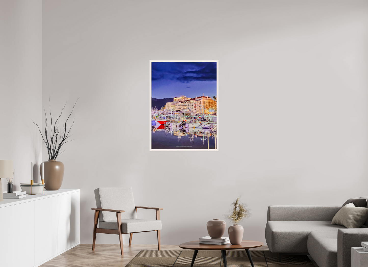 75 x 100 cm, Cadre galerie grand format Notturna al porto vecchio