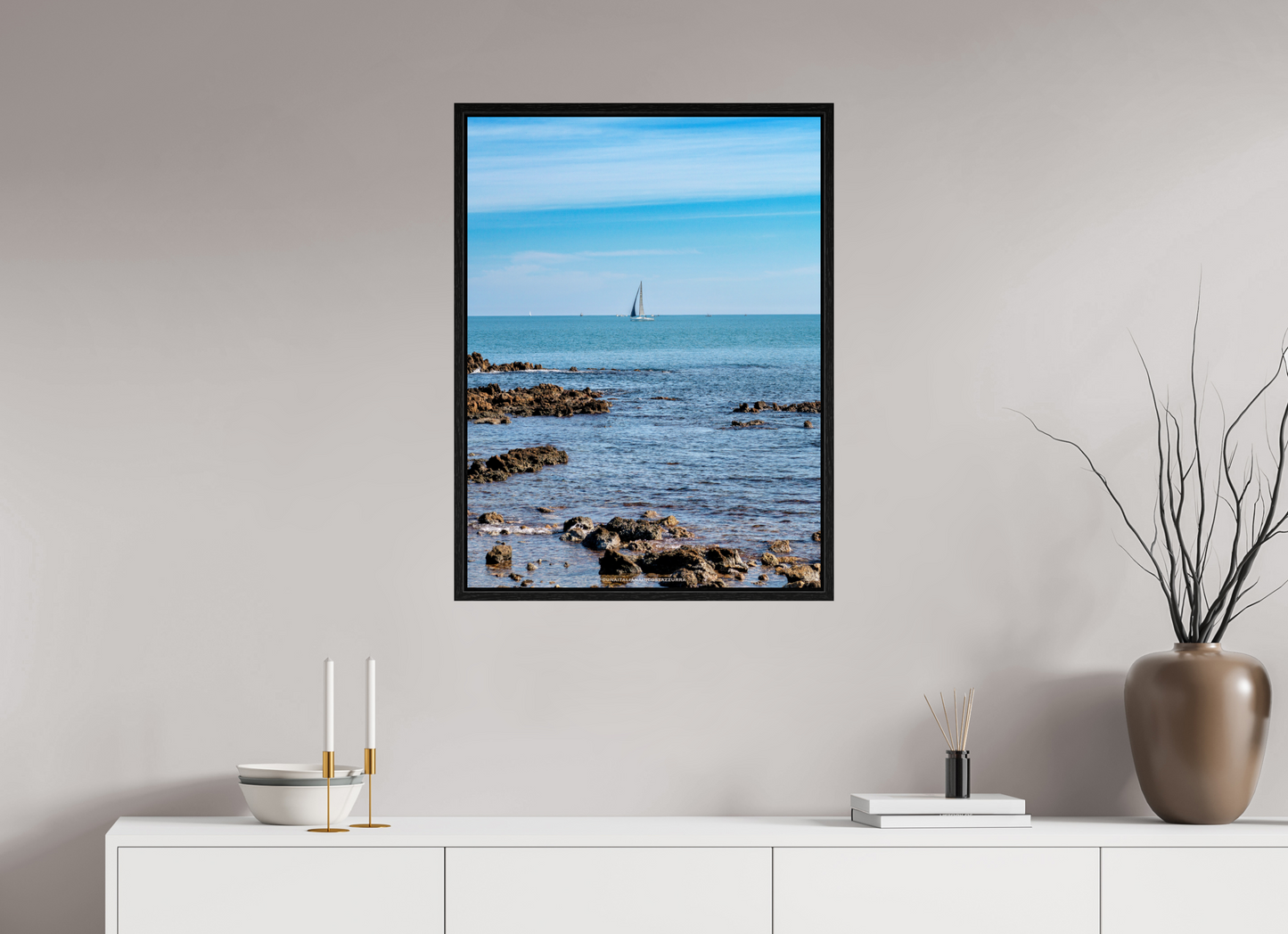 60 x 80 cm, Floater Frame Vela 2 sul Capo di Antibes