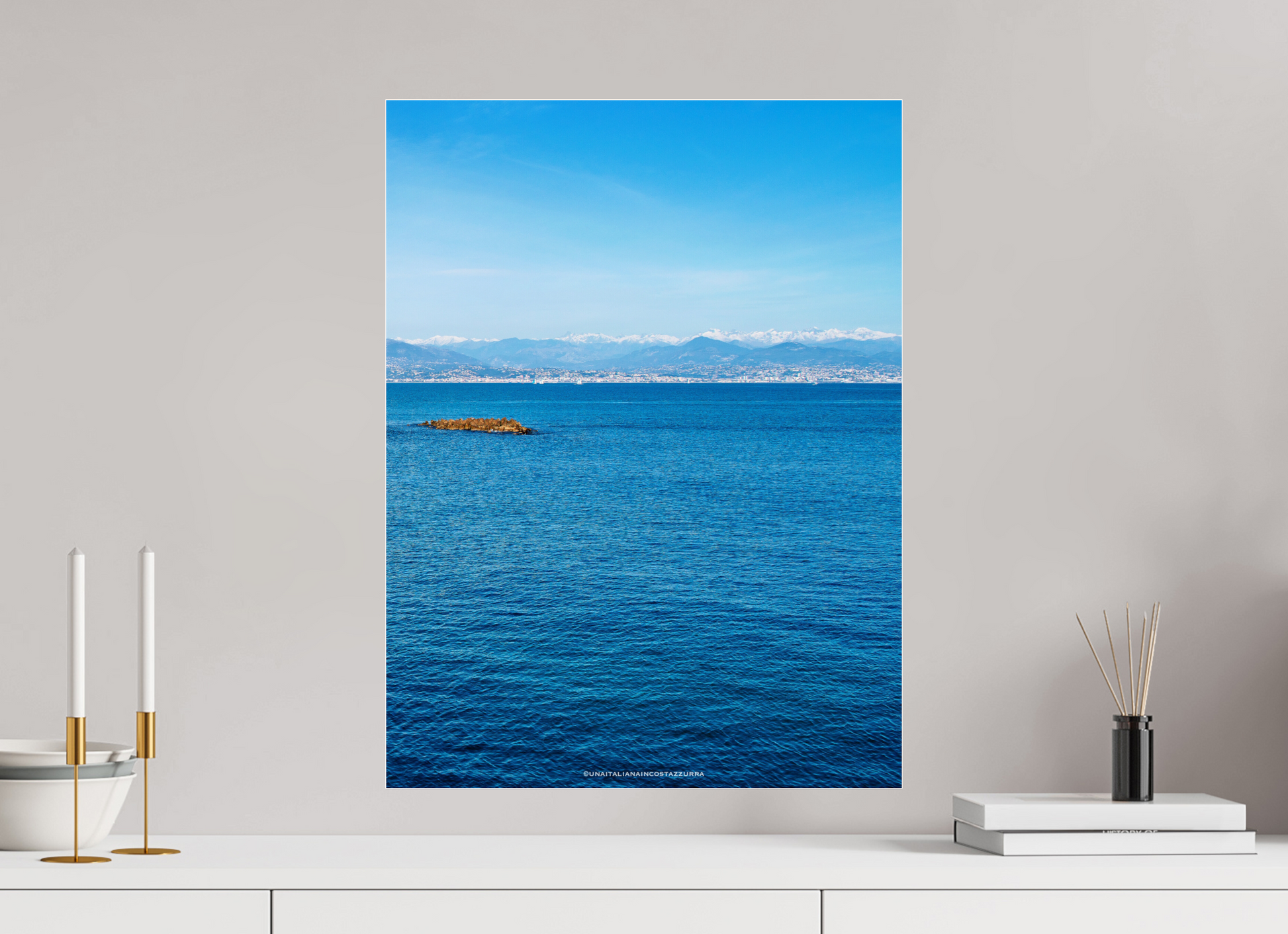 45 x 60 cm, Photo Print Under Acrylic Glass Montagne innevate