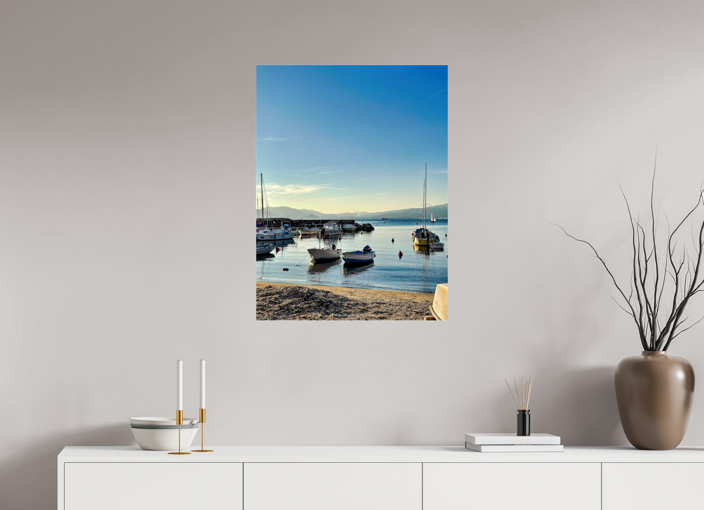 60 x 80 cm, Photo Print Under Acrylic Glass Piccolo porticciolo Cannes