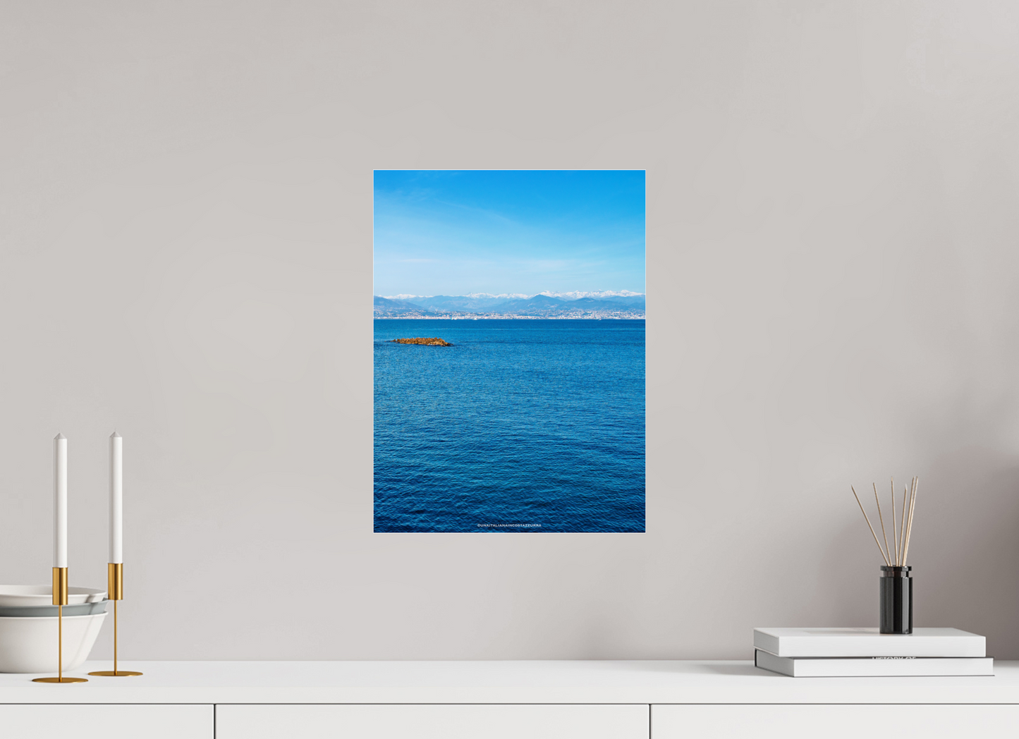 30 x 40 cm, Photo Print Under Acrylic Glass Montagne innevate