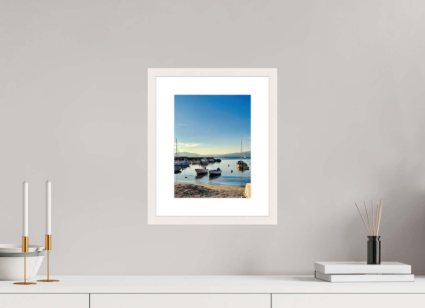 21 x 28 cm, Photo encadré bois érable blanc 20mm Piccolo porticciolo Cannes