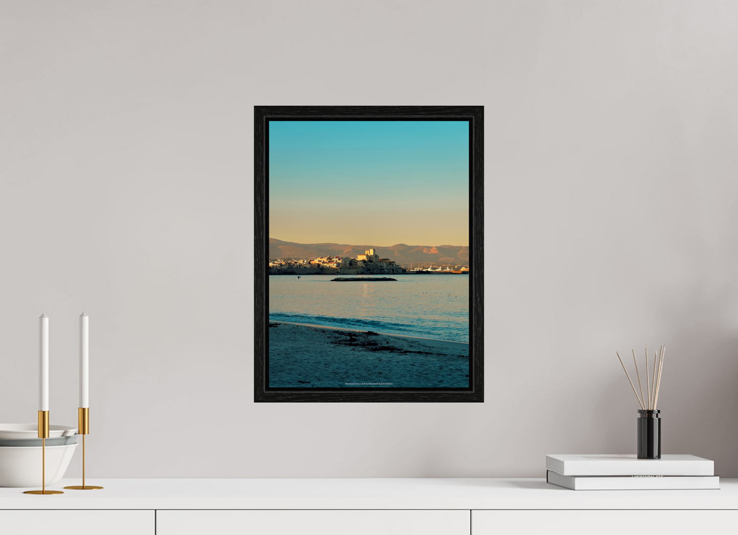 30 x 40 cm, Floater Frame Antibes al tramonto