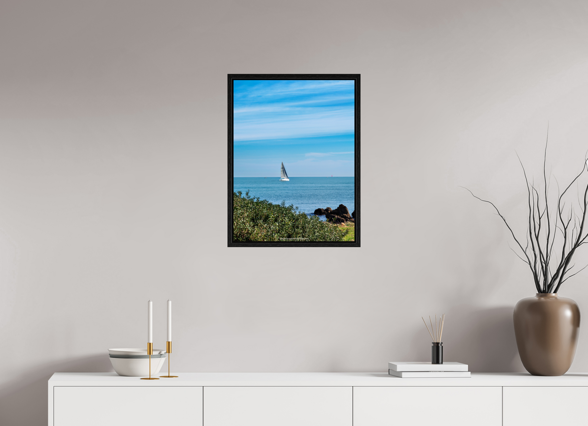 45 x 60 cm, Floater Frame Vela sul Capo di Antibes