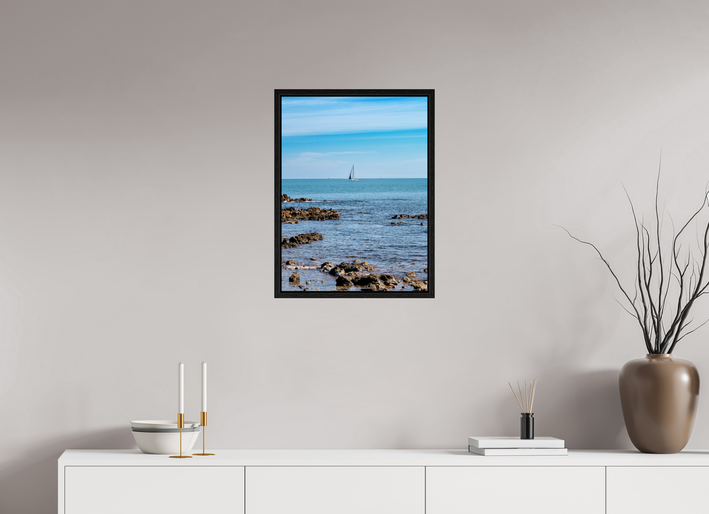45 x 60 cm, Floater Frame Vela 2 sul Capo di Antibes