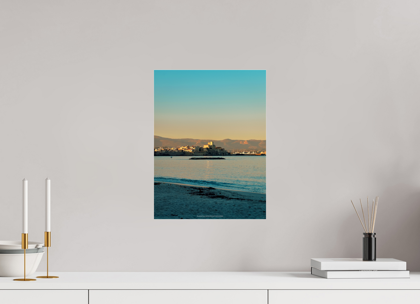 30 x 40 cm, Photo Print Under Acrylic Glass Antibes al tramonto