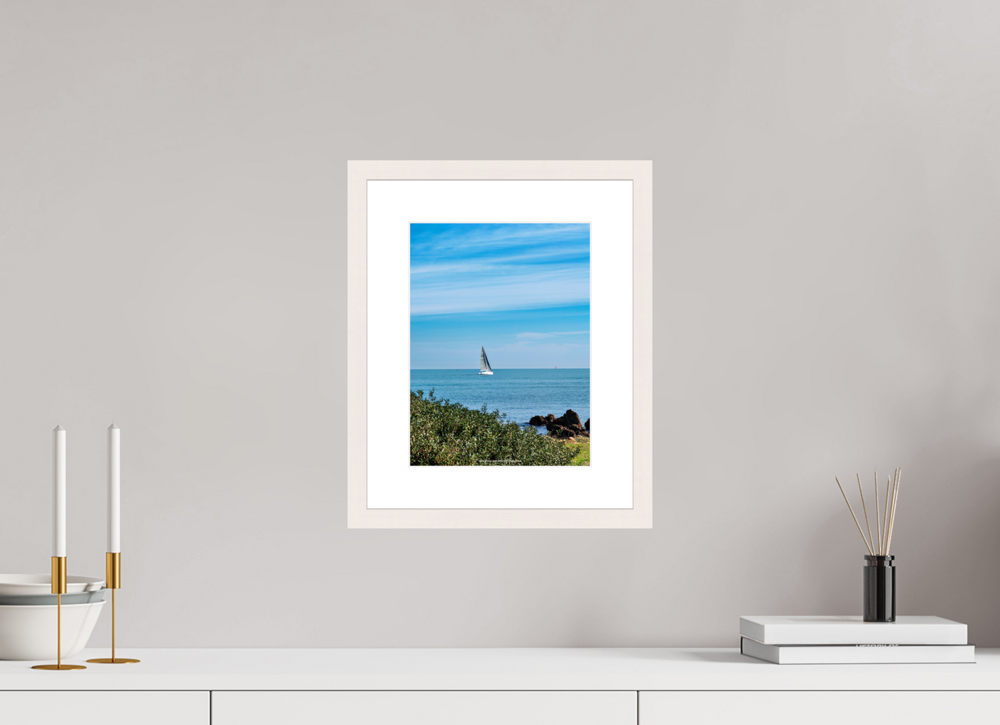 21 x 28 cm, Photo encadré bois érable blanc 20mm Vela sul Capo di Antibes