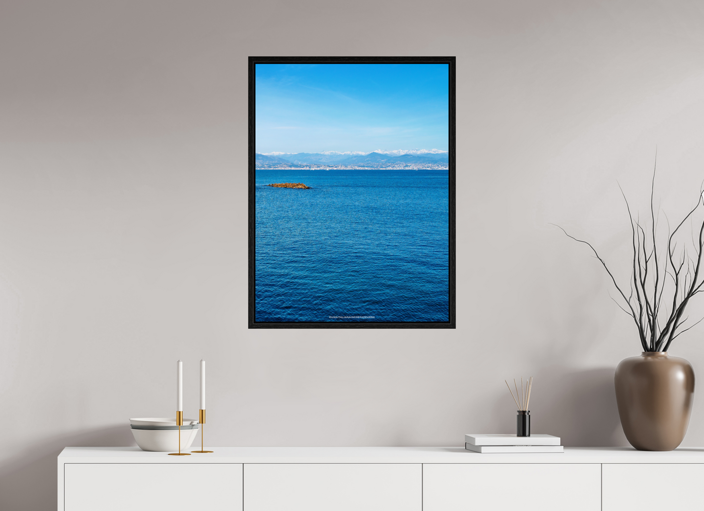 60 x 80 cm, Floater Frame Montagne innevate