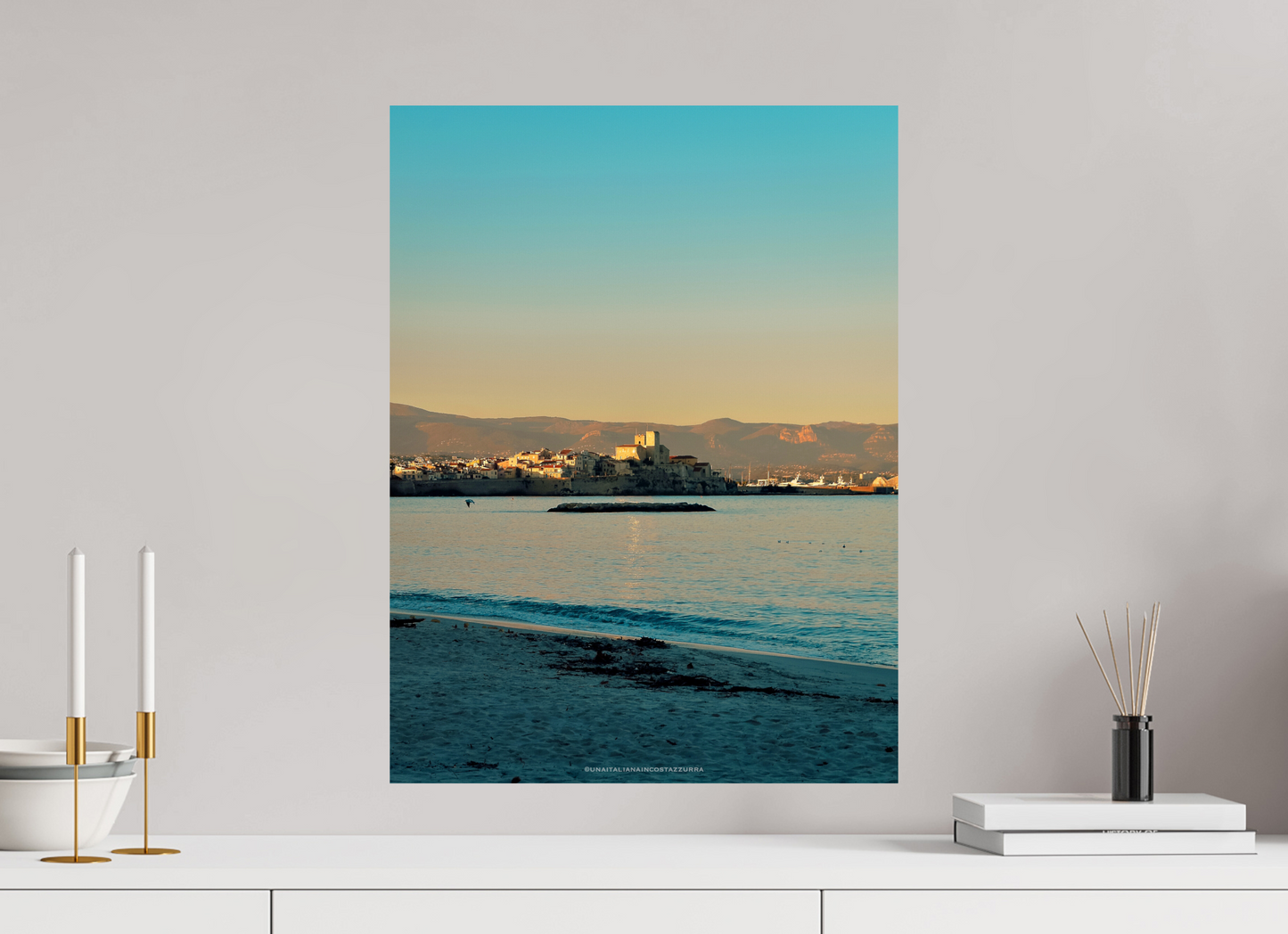 45 x 60 cm, Photo Print On Fuji Crystal DP II Antibes al tramonto